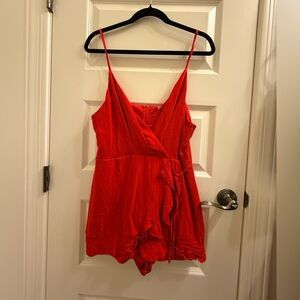 She + Sky Vibrant Red Sleeveless Dress